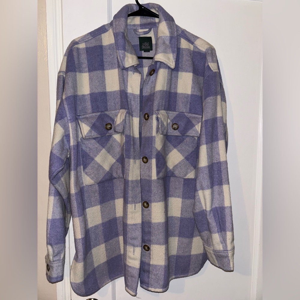 Checkered Jacket in Purple and Cream